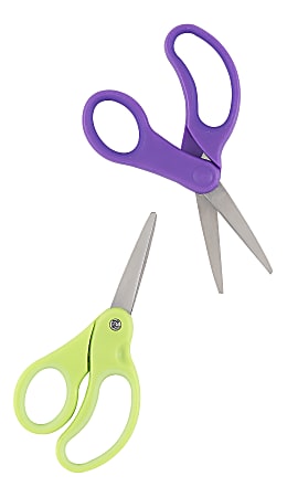 Office Depot Brand Kids Scissors 5 Handles Pointed Tip Assorted Colors Pack  Of 2 Scissors - Office Depot