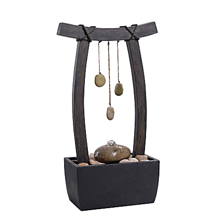 Kenroy Home Reflection Indoor/Outdoor Table Fountain, 21-1/2"H x 11-1/2"W x 6"D, Wood Grain