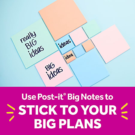 Post it Super Sticky Big Notes 8 x 8 in 1 Sticky Note Pad 30 SheetsPad ...