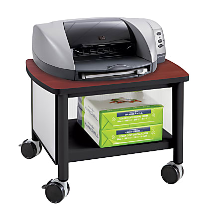 Safco® Impromptu Under-Table Printer Stand, 14 1/2"H x 20 1/2"W x 16 1/2"D, Black/Cherry