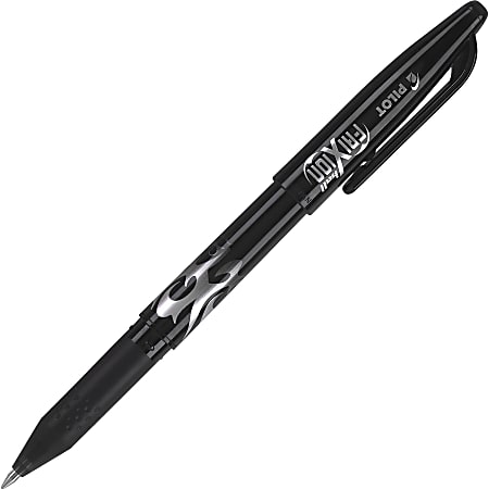Pilot® FriXion® Ball Erasable Gel Pens, Pack Of 12, Fine Point, 0.7 mm, Black Barrel, Black Ink