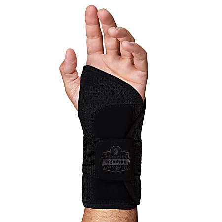 Ergodyne ProFlex 4005 Wrist Brace Support, Single Strap, S-Left, Black