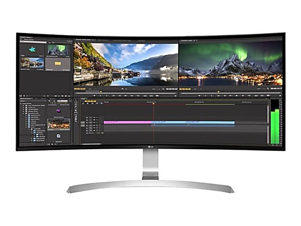 LG Ultrawide 34CB99-W 34" UW-QHD Curved Screen LED LCD Monitor - 21:9 - White - TAA Compliant - 34" Class - 3440 x 1440 - HDMI - DisplayPort
