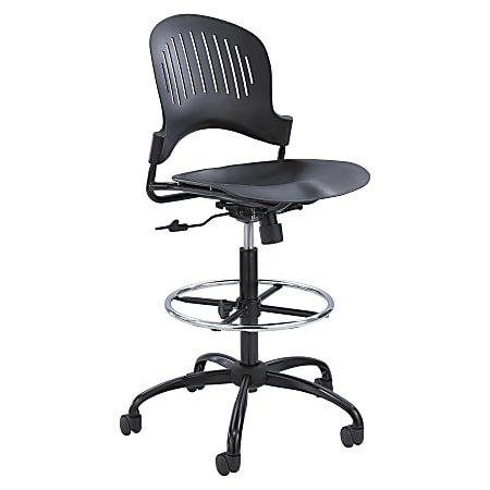 Safco® Zippi™ Plastic Extended-Height Chair, Black/Silver