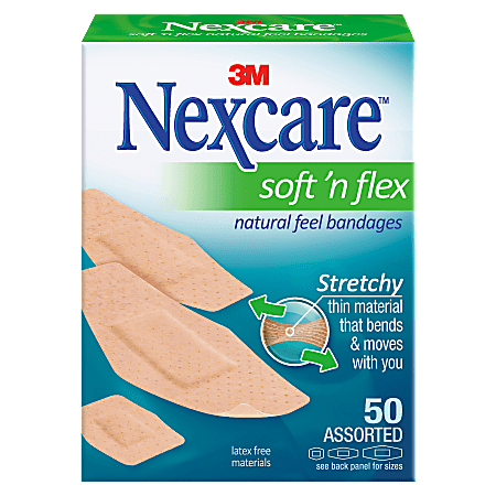 3M™ Nexcare™ Comfort Fabric Bandages, Assorted Sizes, Pack Of 50