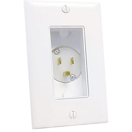 Midlite DÃ©cor Recessed Power Inlet - White - 110 V AC / 15 A