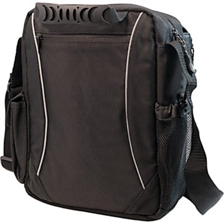 Mobile Edge 13.3 Mini Messenger Bag Black Silver Office Depot