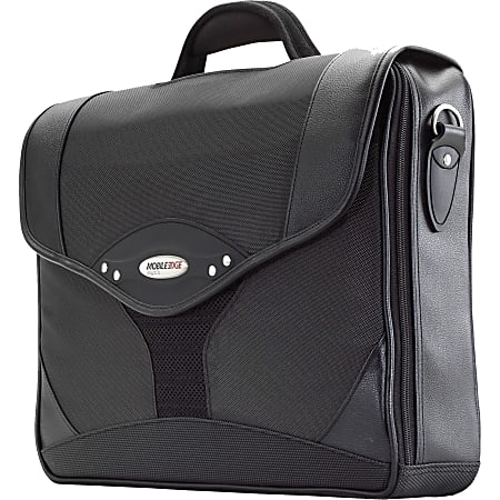 Mobile Edge Select Briefcase - Top-loading - Shoulder Strap, Handle - Leather - Charcoal, Black