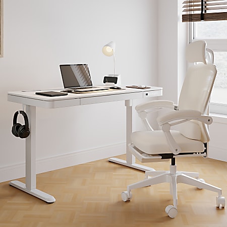 Realspace 47 Vetra Electric Height Adjustable Standing Desk White