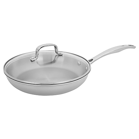 Henckels Clad H3 Stainless Steel Fry Pan With Lid, 10", Silver
