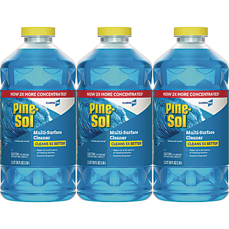 CloroxPro Multi-Surface Cleaner Concentrated, Sparkling Wave Scent, 80 oz Bottle, 3/Carton