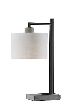 Adesso Devin Table Lamp 22 12 H White ShadeBlack And Gray Base ODP Business Solutions