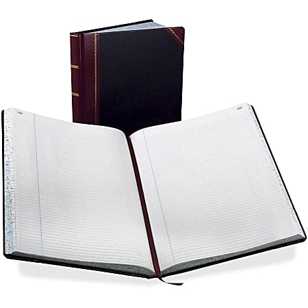 Boorum & Pease Boorum Record Ruled Columnar Book - 150 Sheet(s) - Thread Sewn - 13 1/8" x 10" Sheet Size - White Sheet(s) - Black Cover - 1 Each