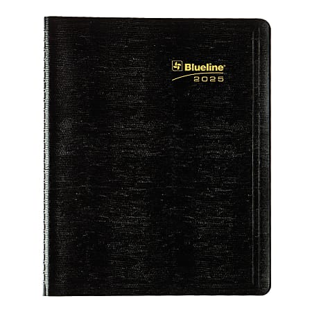 2025 Blueline Plan & Link™ Weekly Appointment Planner, 9-1/4" x 7-1/4", 50% Recycled, Black, January To December