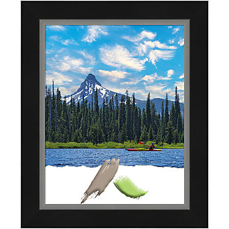 Amanti Art Eva Black Silver Picture Frame, 14" x 17", Matted For 11" x 14"