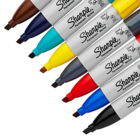 Sharpie Water Resistant Permanent Marker, Chisel Tip, Assorted