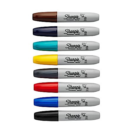 Sharpie Permanent Markers, Chisel Tip, Assorted Colors - 8 markers