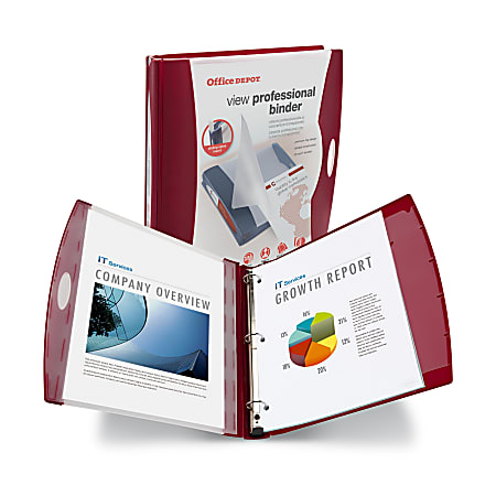 Office Depot® Brand View Professional Binder, 1" Rings, Maroon