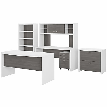 Bush Business Furniture Echo 60 W Bow Front Computer Desk Credenza