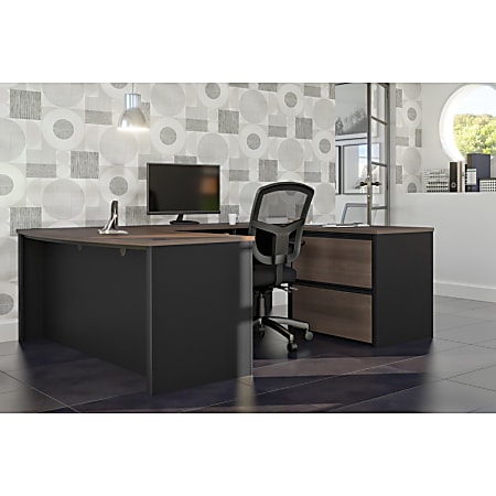 Bestar Connexion 72 W U Shaped Executive Computer Desk With Lateral ...