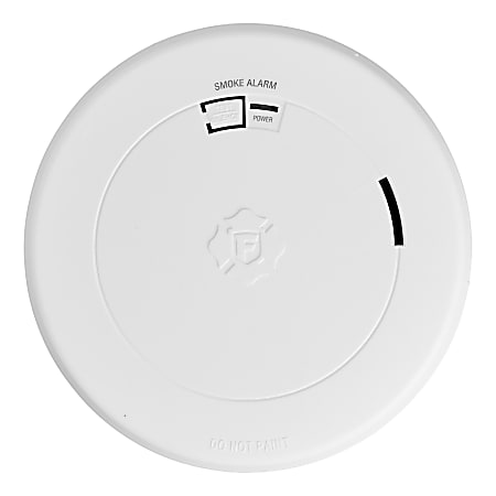 First Alert® Battery-Operated Smoke Alarm With Slim Profile, 8-1/2”L x 6-3/4”W x 2-1/2”H, White