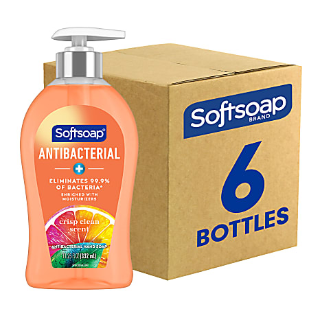 Softsoap Antibacterial Liquid Hand Soap Pump, 11.25 (332.7 mL) oz., Pack of 6, Crisp Clean Scent - 03562CT