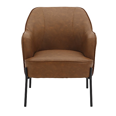 LumiSource Daniella Faux Leather Accent Chair CamelBlack Office