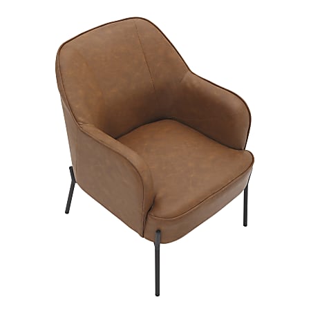 LumiSource Daniella Faux Leather Accent Chair CamelBlack Office