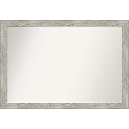 Amanti Art Narrow Non-Beveled Rectangle Framed Bathroom Wall Mirror, 27-1/2” x 39-1/2”, Dove Graywash