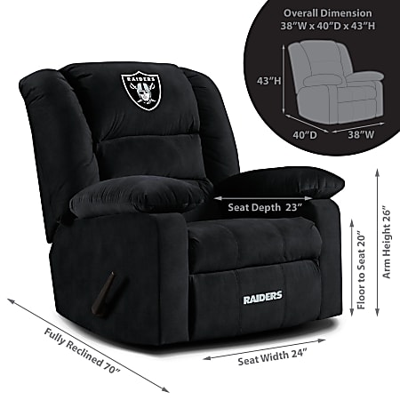 Imperial NFL Playoff Microfiber Recliner Accent Chair Las Vegas Raiders Black ODP Business Solutions