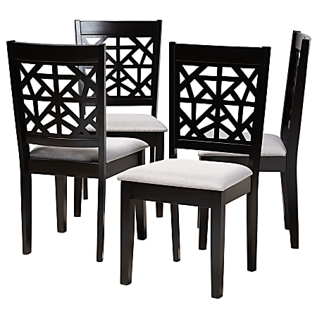 Baxton Studio Jackson Dining Chairs, Gray/Espresso Brown, Set Of 4 Dining Chairs