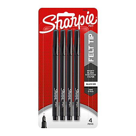 4-Pack Fine Point SHARPIE Permanent Markers Black Ink 