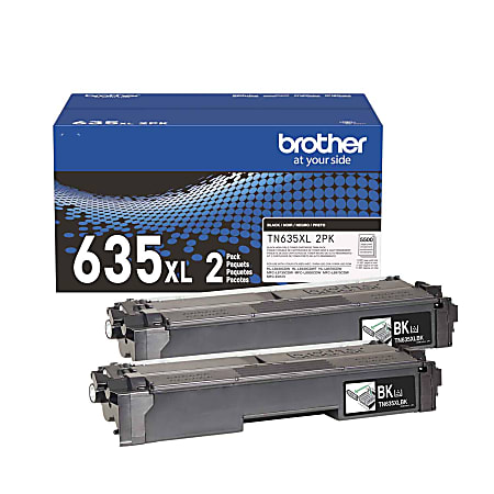 Brother TN635XL Black High Yield Toner Cartridge 2-Pack (TN635XL2PK)