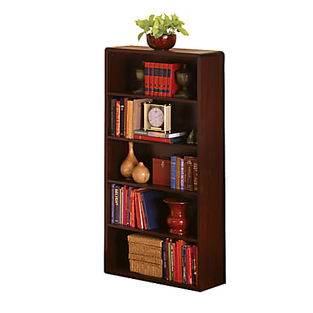 HON® 10600 5-Shelf Bookcase, 71"H x 36"W x 13 1/8"D, Medium Oak