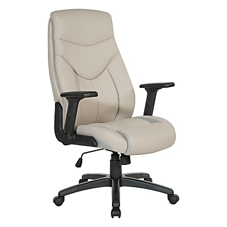 Office Star™ Ergonomic Leather High-Back Executive Office Chair, Taupe