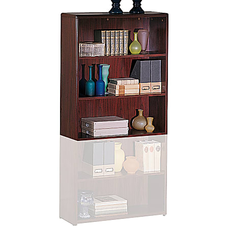 HON® 10700 Series™ Laminate Modular Shelving Bookcase, 3 Shelves, 43-3/8"H x 36"W x 13-1/8"D, Mahogany