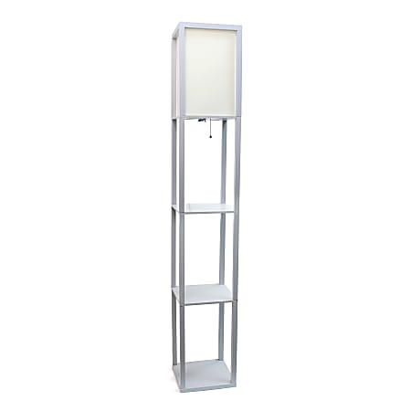 Lalia Home Column Shelf Floor Lamp, 62-3/4"H, Gray/White