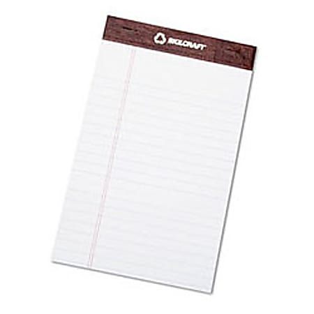 SKILCRAFT® 30% Recycled Perforated Writing Pads, 5" x 8", White, Legal Ruled, 50 Sheets, Pack Of 12 (AbilityOne 7530-01-372-3107)