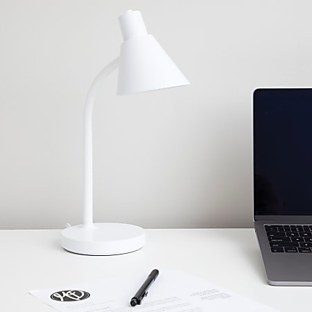 Realspace Gooseneck LED Desktop Lamp Adjustable 16 14 H White Office Depot