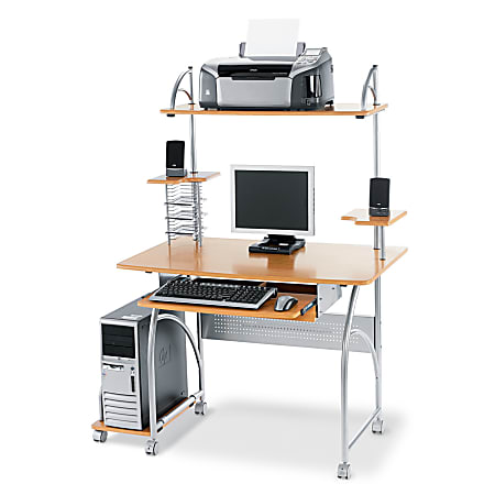Realspace® Zillope Computer Desk, 57 7/8"H x 47 1/10"W x 26 3/5"D, Honey Maple