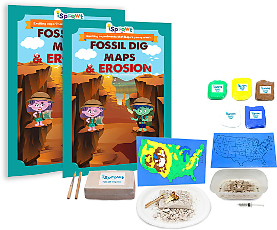 iSprowt STEM Science Class Kits, Fossil Dig, Maps & Erosion, Grades K - 5, Pack Of 20 Kits