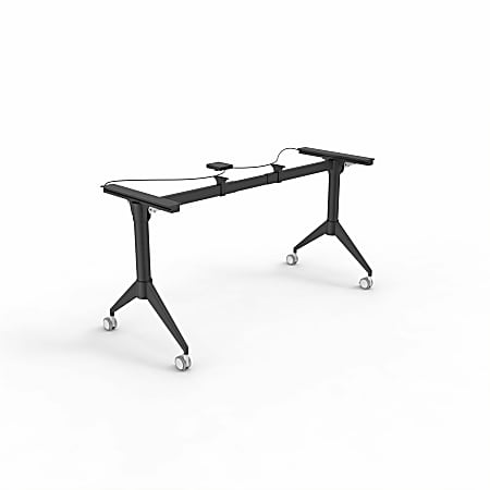 Lorell Training Table Base - Black Base - 2 Legs - 29.50" Height - Assembly Required - Cold-rolled Steel (CRS)
