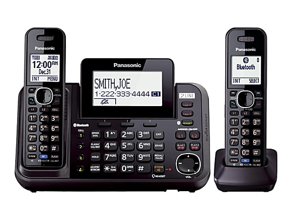 Panasonic Link2Cell KX-TG9542B DECT 6.0 1.90 GHz Cordless Phone, Black, KXTG9542B