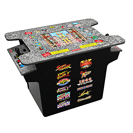Arcade1Up Deluxe 12-In-1 Street Fighter Head-To-Head Cocktail Arcade Game Table