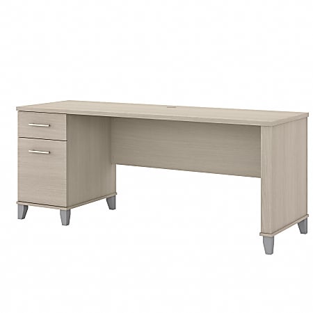 Bush® Furniture Somerset 72"W Office Desk With Drawers, Sand Oak, Standard Delivery