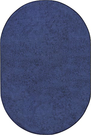 Joy Carpets® Kids' Essentials Oval Area Rug, Endurance™, 7-1/2' x 12', Midnight Sky