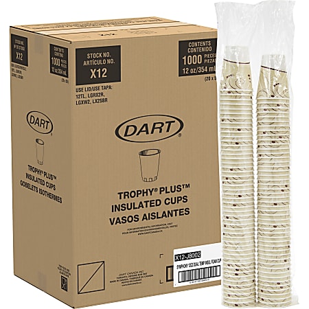 Solo Trophy Plus 12 oz Symphony Insulated Hot/Cold Cups - 12 fl oz - Beige - Foam - Hot Drink, Cold Drink, Beverage - 100/Pack - 10 / Carton