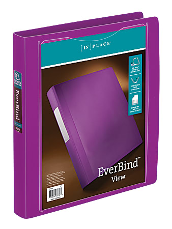 [IN]PLACE® EverBind™ View 3-Ring Binder, 1" D-Rings, Purple