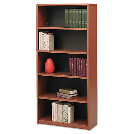Safco® Value Mate Series Metal 5-Shelf Bookcase, Cherry