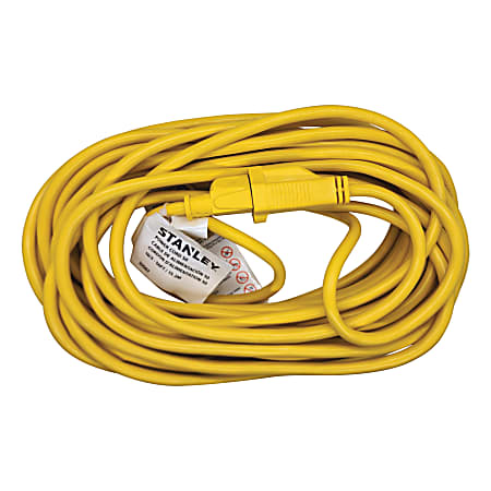 Stanley POWERCORD 33507 16 Gauge 3-Prong Outdoor Power Extension Cord, 50', Yellow